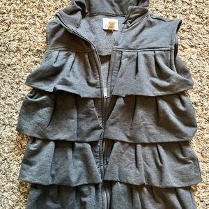Peek Girls Charcoal Gray Ruffle Vest